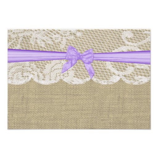 Romantic Lace and Purple Bow Response Personalized Invitation