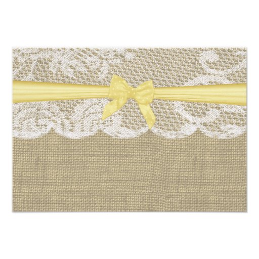 Romantic Lace and Yellow Bow Response Announcements