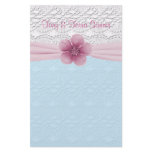 Romantic Lace & Flower, Baby Blue & Pink Stationery Design