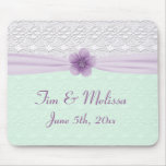 Romantic Lace & Flower, Lavender & Mint Green Mousepads