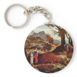 Romantic Landscape In Italy By Fohr Carl Philipp Keychains