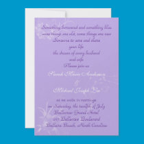 Romantic lilac wedding invitation