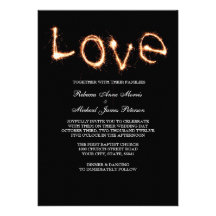 Romantic Love Sparklers Wedding Invitation