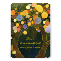 Romantic Love Trees Wedding Invitation (Dark Back)