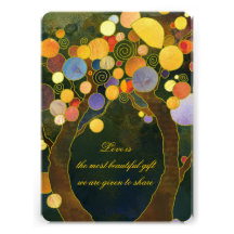 Romantic Love Trees Wedding Invitation (Dark Back)