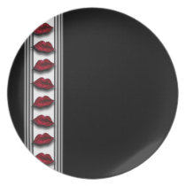 Romantic love valentine black red plate