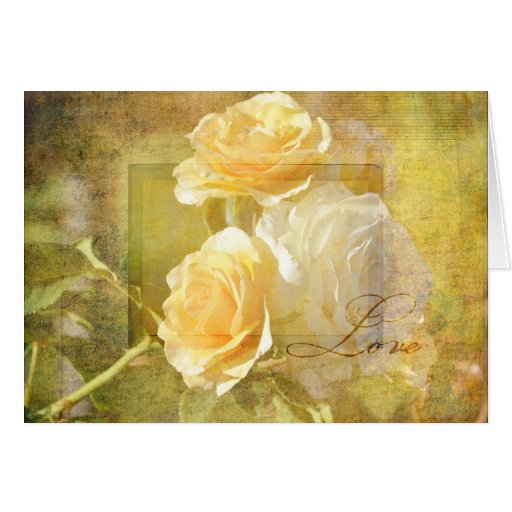 Romantic Love Yellow Roses Cards