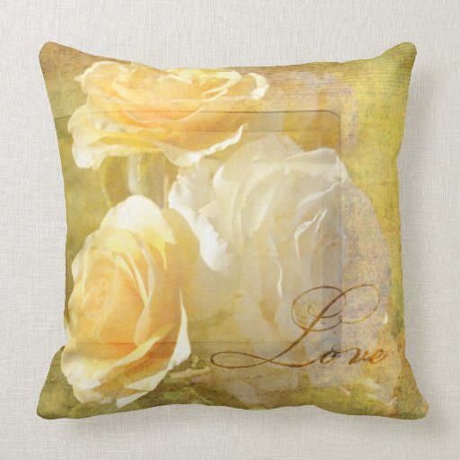 Romantic Love Yellow Roses Pillows
