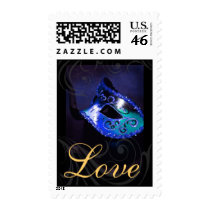 Romantic Masqurade Mask Blue Love Postage