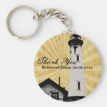 Romantic modern elegant Lighthouse thank you Key Chain