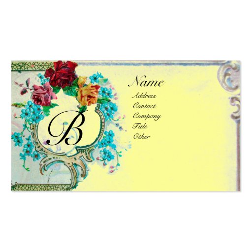 ROMANTIC MONOGRAM 3 BUSINESS CARD TEMPLATES