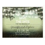 romantic night lights modern save the date postcards