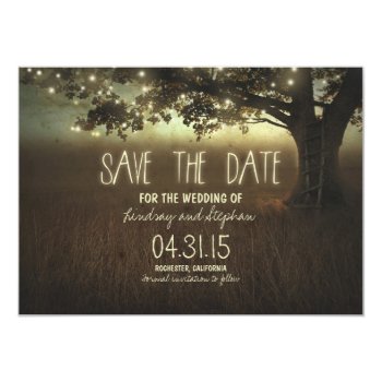 Romantic Night Lights Rustic Save The Date Cards by jinaiji at Zazzle