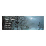 ROMANTIC NOCTURNE LANDSCAPE IN BLUE  pearl paper Business Cards