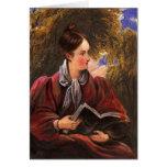 Romantic Painting of a Woman Reading in a Park Card