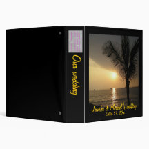 Romantic Palm Tree Beach Sunset Photo Album 3 Ring Binder