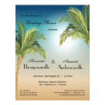 Romantic Palm Trees On Beach At Sunset Custom Invitation