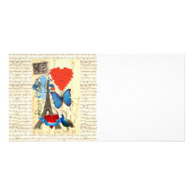Romantic Paris collage Photo Greeting Card