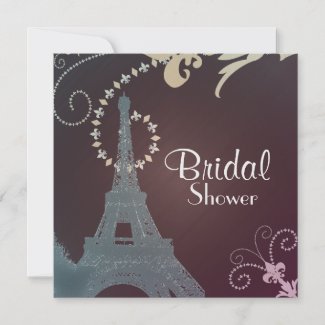 Romantic Paris Vintage Bridal Shower Invitation
