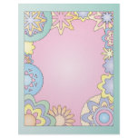 Romantic pastel flowers personalized letterhead