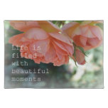 Romantic Peach Roses Placemat