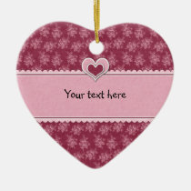 Romantic pink flowers and hearts ornaments