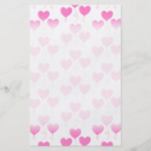 Romantic Pink Heart Balloons Pattern. Flyer