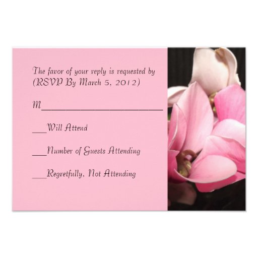 Romantic Pink Orchid RSVP card