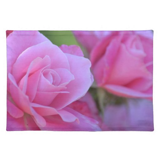 Romantic Pink Rose Floral Placemat