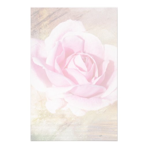 Romantic Pink Rose Stationery Zazzle