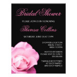 Romantic pink rose wedding bridal shower invite