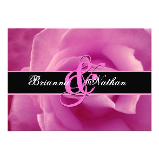 Romantic Pink Rose Wedding Template Personalized Invites