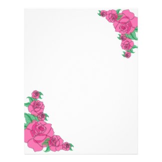 Romantic Pink Roses Customizable Stationary