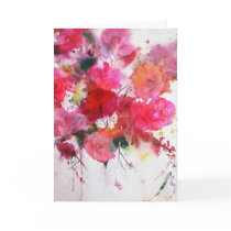 romantic pink roses happy birthday greeting card cards