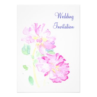 Romantic Pink Roses Wedding Invitation