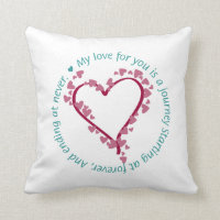 Romantic Poem Heart Pillow