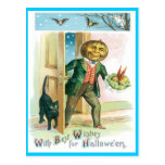 Romantic Pumpkin Vintage Postcard