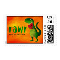 Romantic RAWR Dinosaur Postage