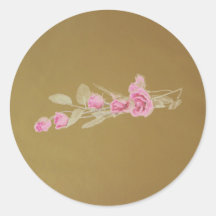Romantic Red Rose Gold Sticker