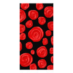 Romantic red roses on black background. Custom Picture Card