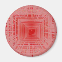 Romantic Red Stripe TUNNEL Pattern Magnet