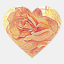 Romantic Rose Heart Stickers
