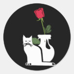 Romantic Rose Kitty Round Sticker