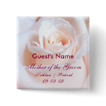 Romantic Rose Personalized Wedding Button by SquirrelHugger Romantic Rose Personalized Wedding Button