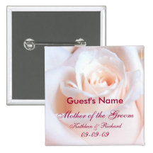 Romantic Rose Personalized Wedding Button