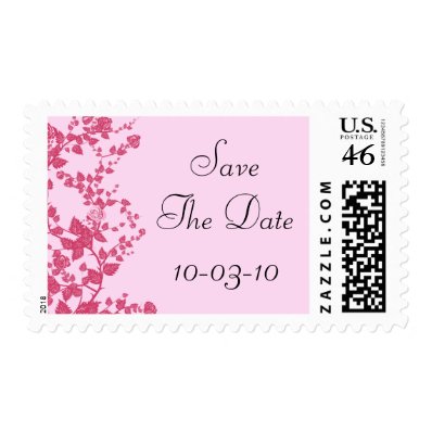 Romantic Rose Save The Date Wedding Postage Stamps