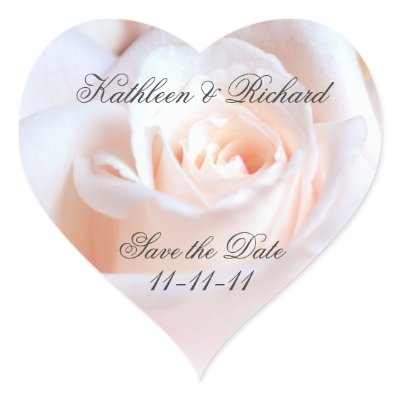 Romantic Rose Wedding Heart-shaped Labels Heart Sticker