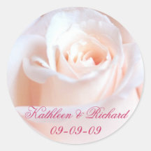 Romantic Rose Wedding Labels Sticker