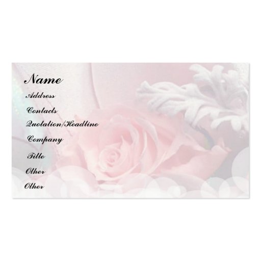 Romantic Roses Business Cards (front side)
