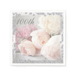 Romantic Roses & Diamonds 100th Birthday Serviette Paper Napkins